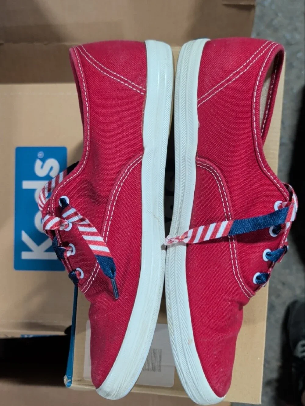 Keds Champion Red Canvas Sneakers with USA Laces